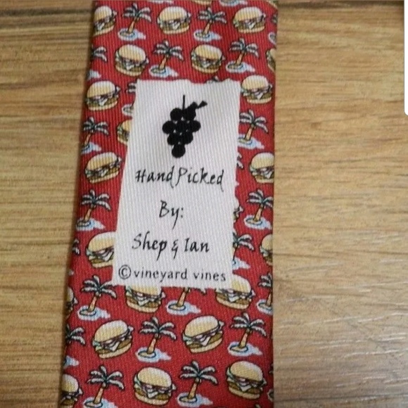 Vineyard Vines Mens Red Hamburger Palm Tree Tie - Picture 7 of 7
